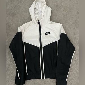 Nike Windbreaker zip up, black and white